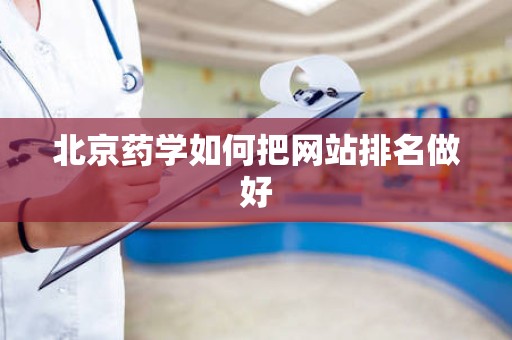 北京药学如何把网站排名做好