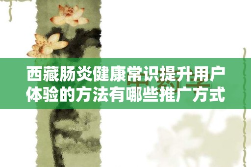 西藏肠炎健康常识提升用户体验的方法有哪些推广方式有哪些