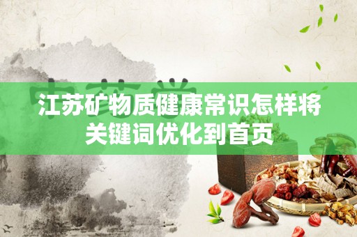 江苏矿物质健康常识怎样将关键词优化到首页