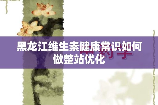 黑龙江维生素健康常识如何做整站优化