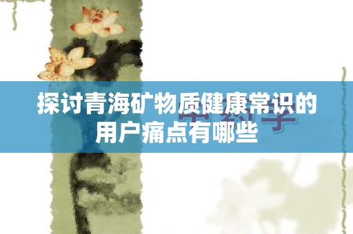 探讨青海矿物质健康常识的用户痛点有哪些