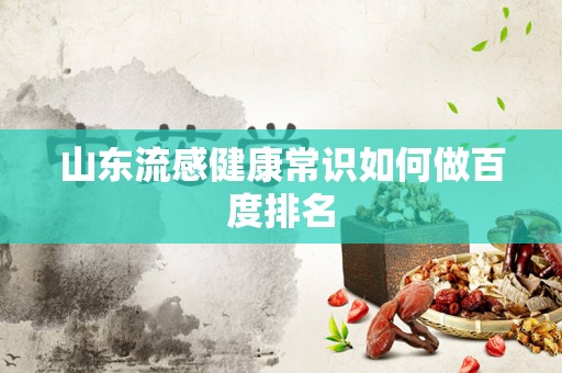 山东流感健康常识如何做百度排名