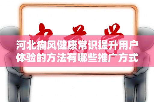 河北痛风健康常识提升用户体验的方法有哪些推广方式有哪些