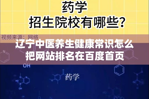 辽宁中医养生健康常识怎么把网站排名在百度首页