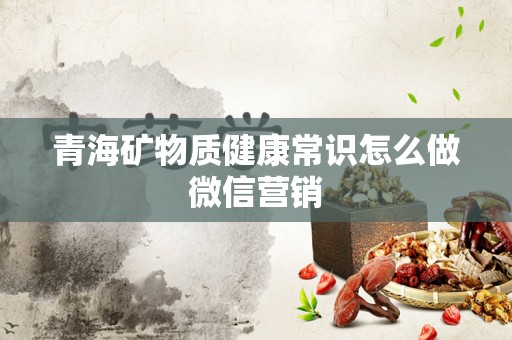 青海矿物质健康常识怎么做微信营销