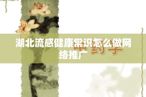 湖北流感健康常识怎么做网络推广