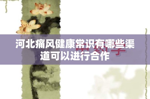 河北痛风健康常识有哪些渠道可以进行合作
