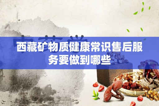 西藏矿物质健康常识售后服务要做到哪些