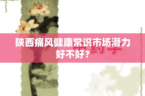陕西痛风健康常识市场潜力好不好？
