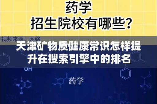 天津矿物质健康常识怎样提升在搜索引擎中的排名