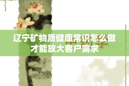 辽宁矿物质健康常识怎么做才能放大客户需求
