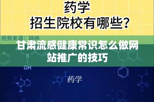 甘肃流感健康常识怎么做网站推广的技巧
