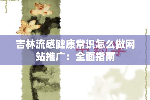 吉林流感健康常识怎么做网站推广：全面指南