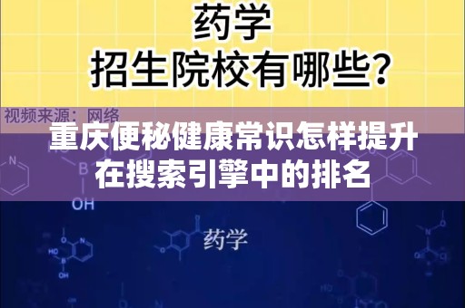 重庆便秘健康常识怎样提升在搜索引擎中的排名