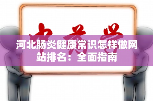 河北肠炎健康常识怎样做网站排名：全面指南