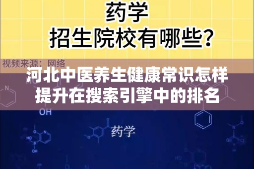 河北中医养生健康常识怎样提升在搜索引擎中的排名