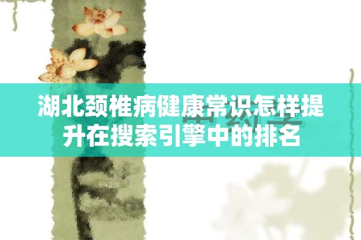 湖北颈椎病健康常识怎样提升在搜索引擎中的排名