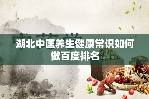 湖北中医养生健康常识如何做百度排名