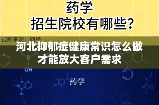 河北抑郁症健康常识怎么做才能放大客户需求