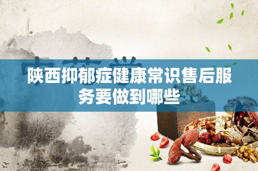 陕西抑郁症健康常识售后服务要做到哪些