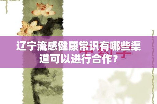 辽宁流感健康常识有哪些渠道可以进行合作？
