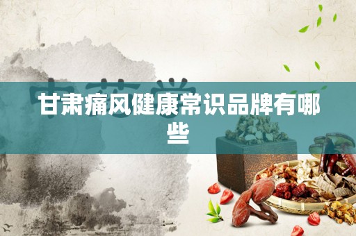 甘肃痛风健康常识品牌有哪些
