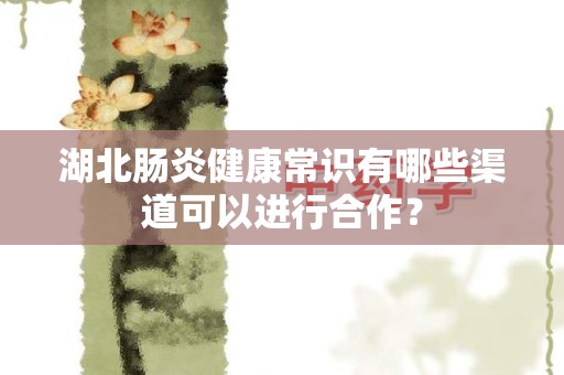 湖北肠炎健康常识有哪些渠道可以进行合作？