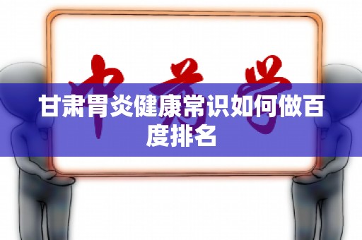 甘肃胃炎健康常识如何做百度排名