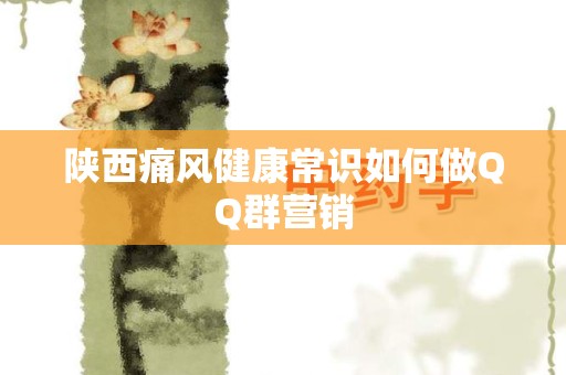 陕西痛风健康常识如何做QQ群营销