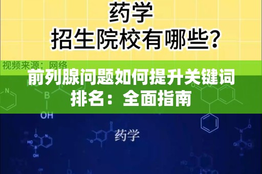 前列腺问题如何提升关键词排名：全面指南